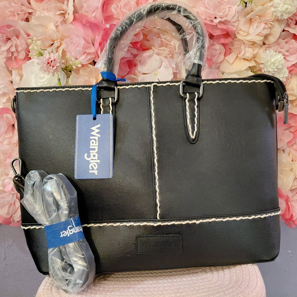 Wrangler Tote Bag for Women Top-handle Crossbody Bag with Removable Card Holder